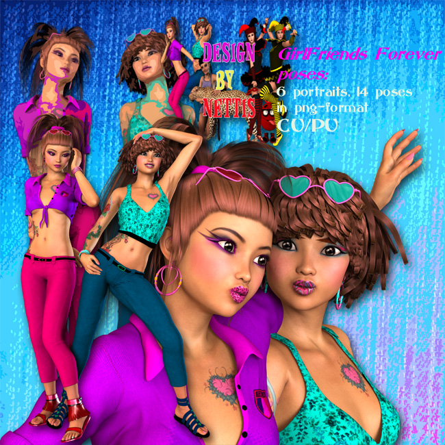 Girlfriends Forever poses CU/PU - Click Image to Close